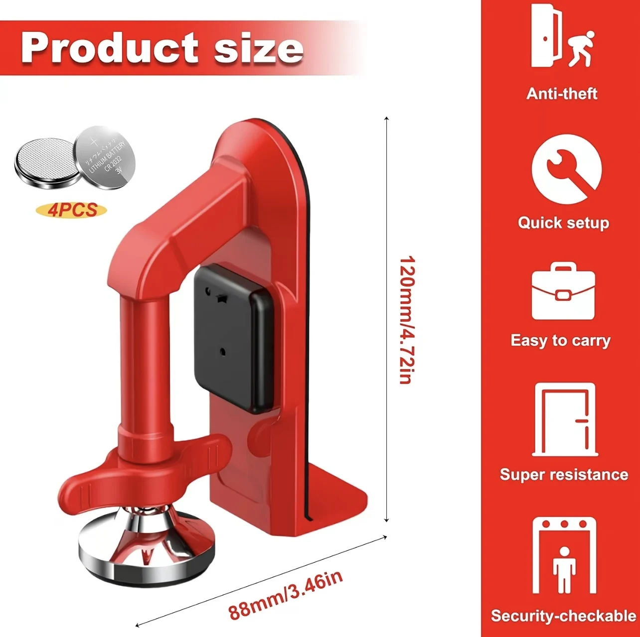 1 ud. Bloqueador de Puerta Por - Door Stop Alarm reseña y precio