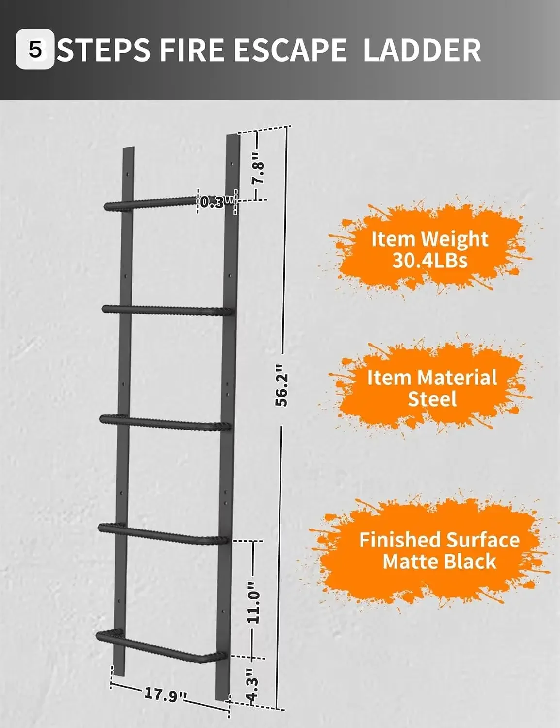 Escalera de 5 peldaños para po - Fire Escape Ladder reseña y precio