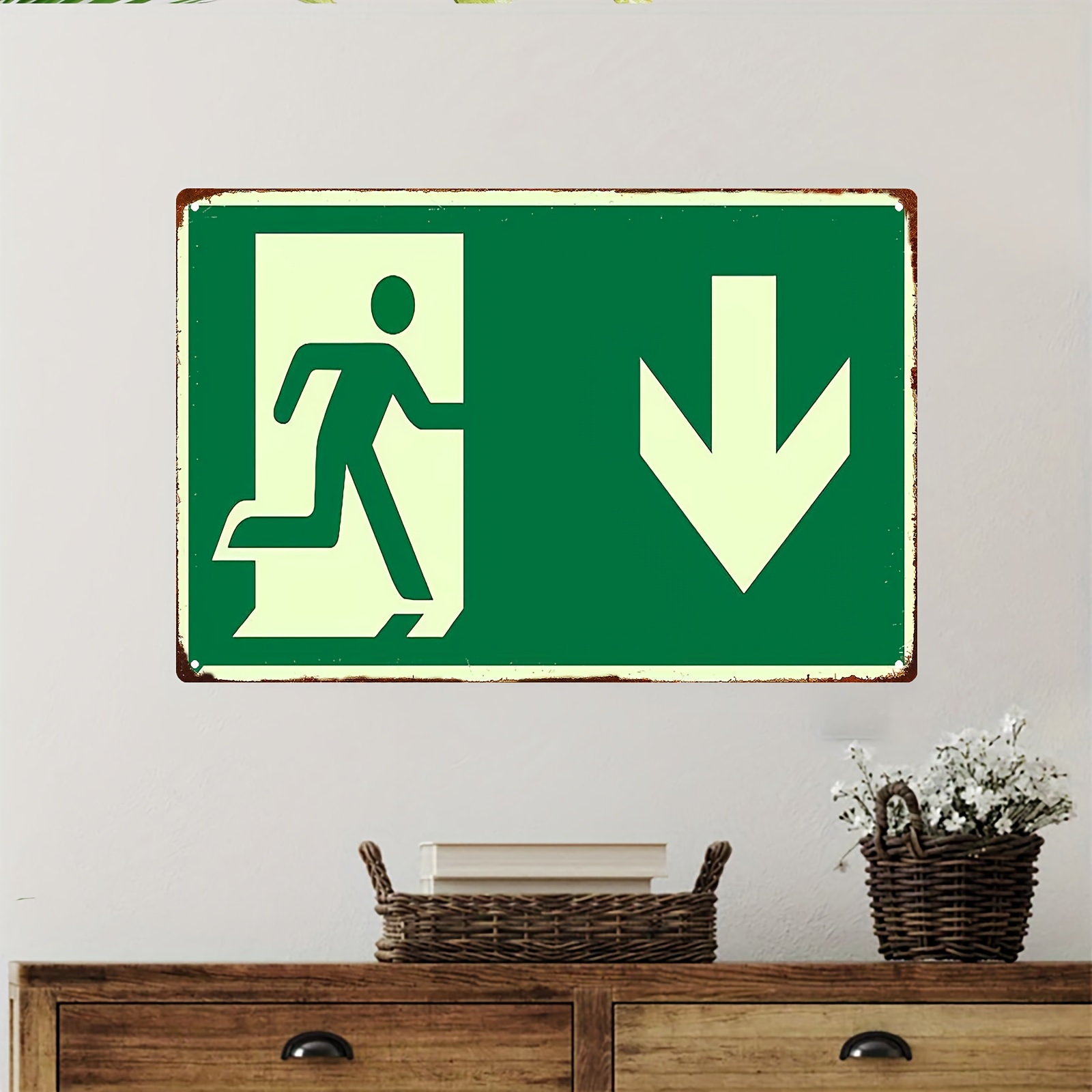 Letrero Metálico Vintage 2D |  - Emergency Exit Sign reseña y precio